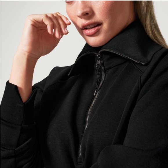 SPANX Air Essentials Half Zip in Black - Picture 4 of 8